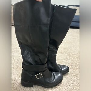 Black knee high boots